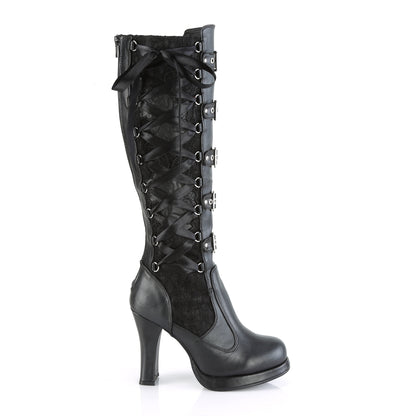 DemoniaCult Stivali da donna CRYPTO-106 blk vegan-lace in pelle