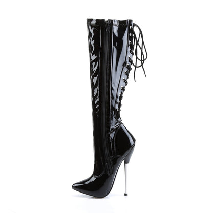 Devious Stivali da donna DAGGER-2064 BLK Stretch Pat