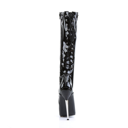 Devious Stivali da donna DAGGER-2064 BLK Stretch Pat