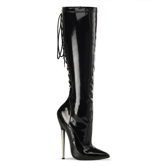 Devious Stivali da donna DAGGER-2064 BLK Stretch Pat