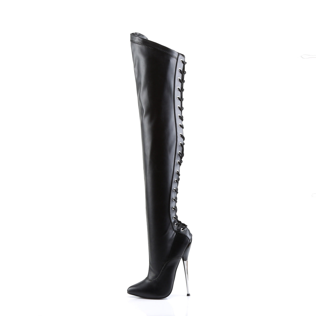 Devious Stivali da donna DAGGER-3060 BLK STRETCH PU