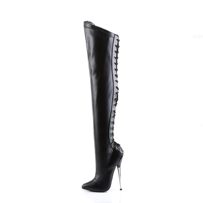 Devious Stivali da donna DAGGER-3060 BLK STRETCH PU