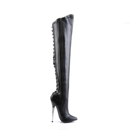 Devious Stivali da donna DAGGER-3060 BLK STRETCH PU