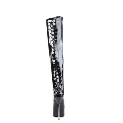 Devious Stivali da donna DAGGER-3060 BLK Stretch Pat