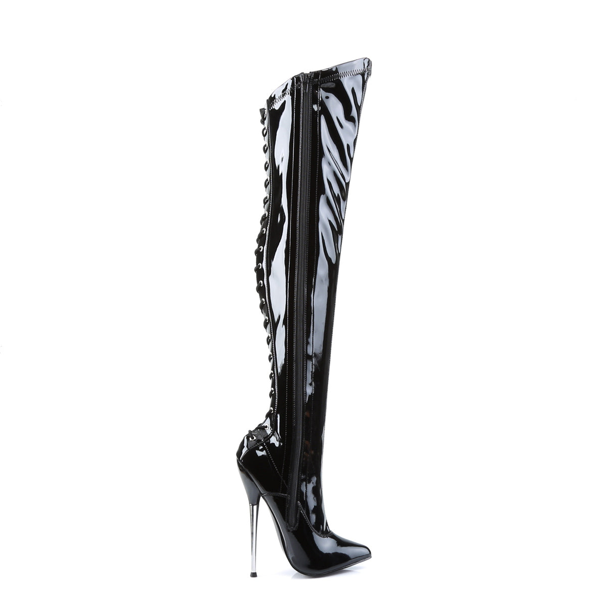 Devious Stivali da donna DAGGER-3060 BLK Stretch Pat