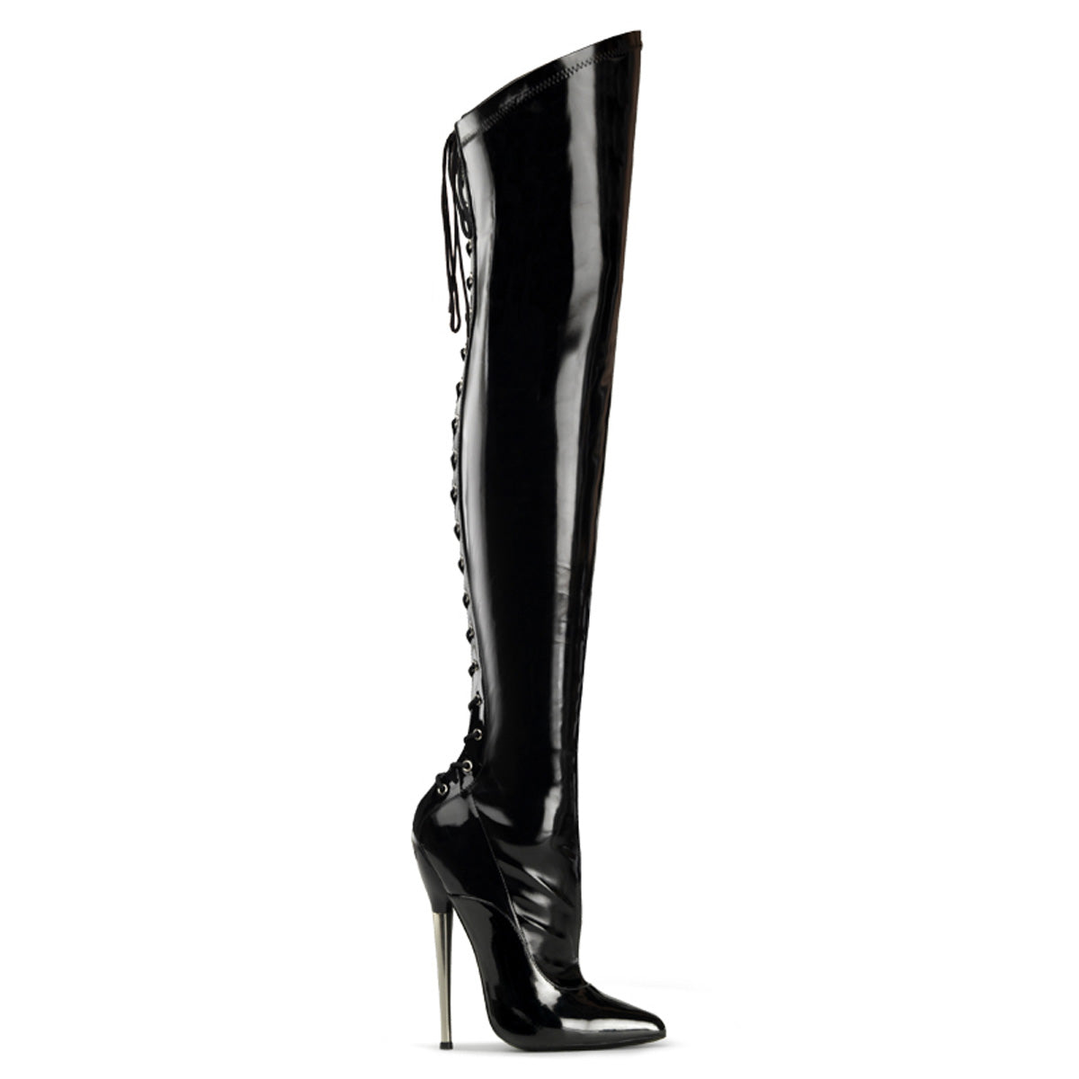 Devious Stivali da donna DAGGER-3060 BLK Stretch Pat