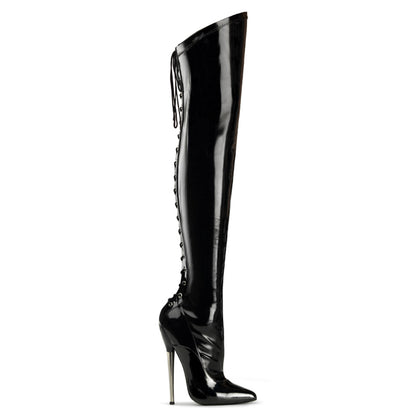 Devious Stivali da donna DAGGER-3060 BLK Stretch Pat