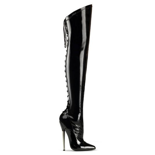 Devious Stivali da donna DAGGER-3060 BLK Stretch Pat