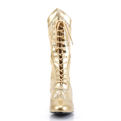 Funtasma Womens Ankle Boots DAME-115 Gold Pu-Lace
