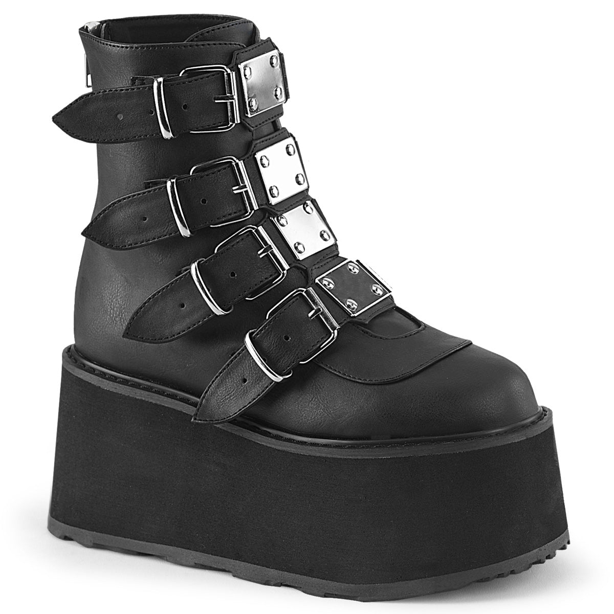 DemoniaCult  Stivali alla caviglia DAMNED-105 pelle vegana BLK