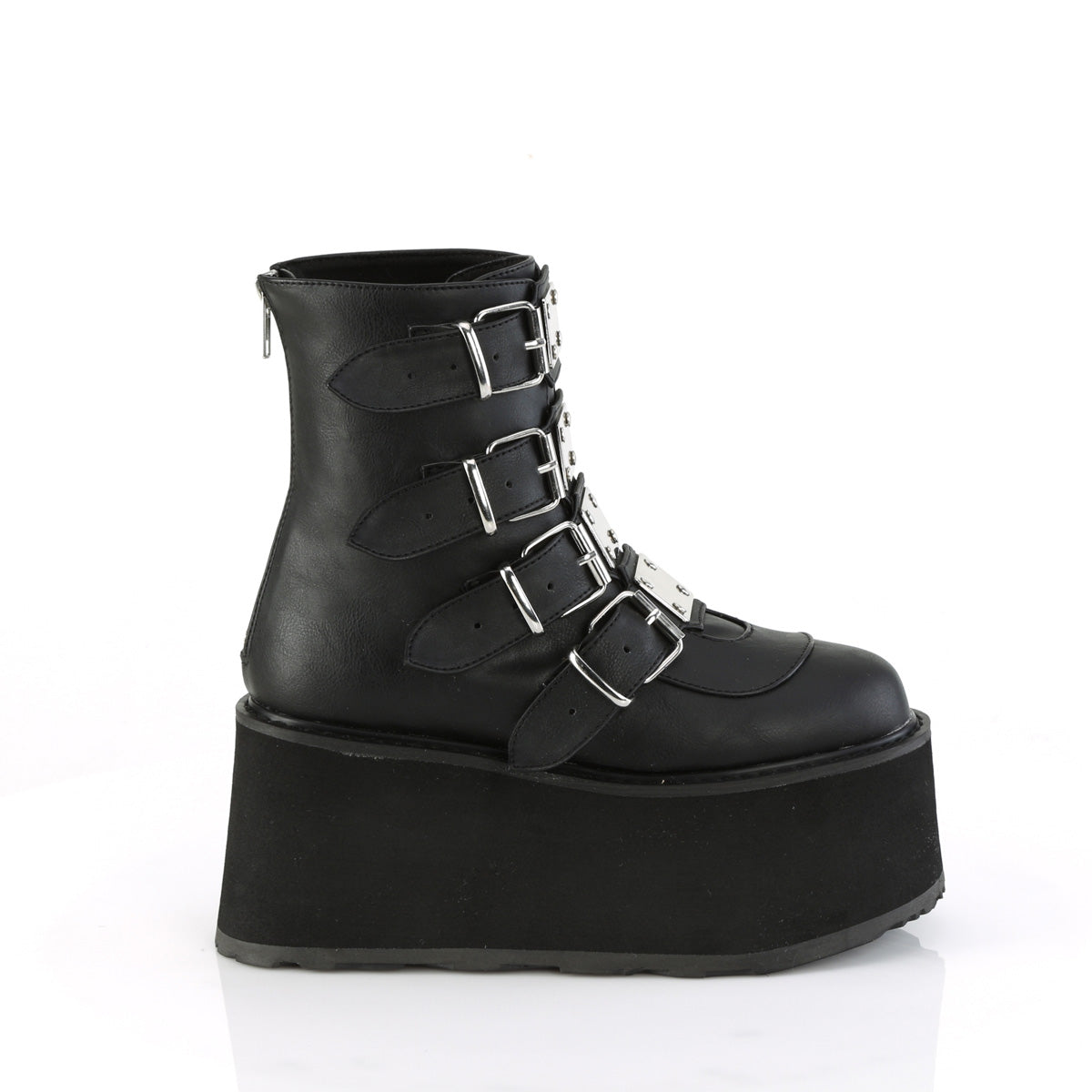 DemoniaCult  Stivali alla caviglia DAMNED-105 pelle vegana BLK
