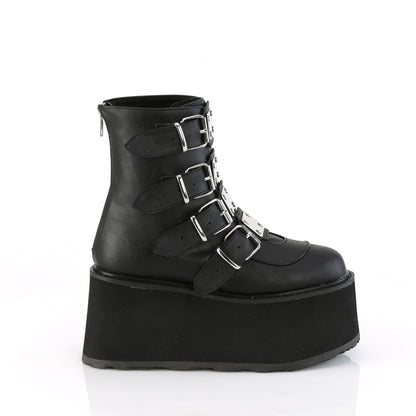 DemoniaCult  Stivali alla caviglia DAMNED-105 pelle vegana BLK
