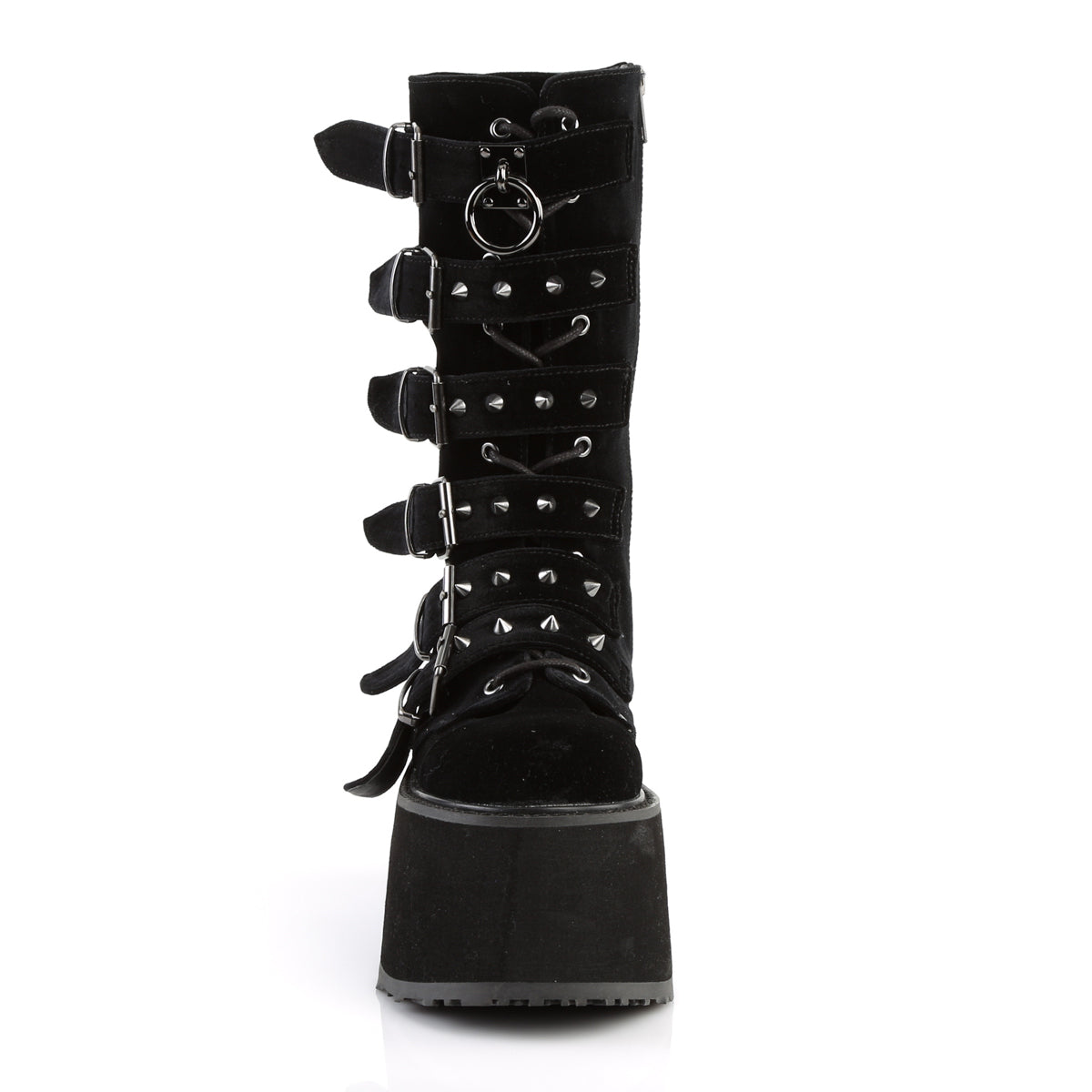 DemoniaCult Stivali da donna DAMNED-225 velluto BLK