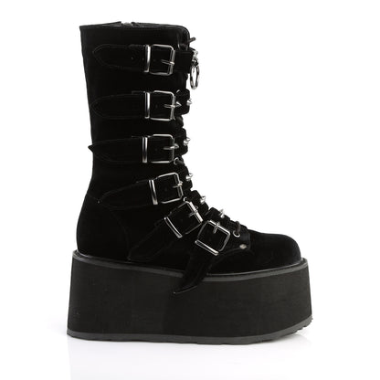 DemoniaCult Womens Boots DAMNED-225 Blk Velvet