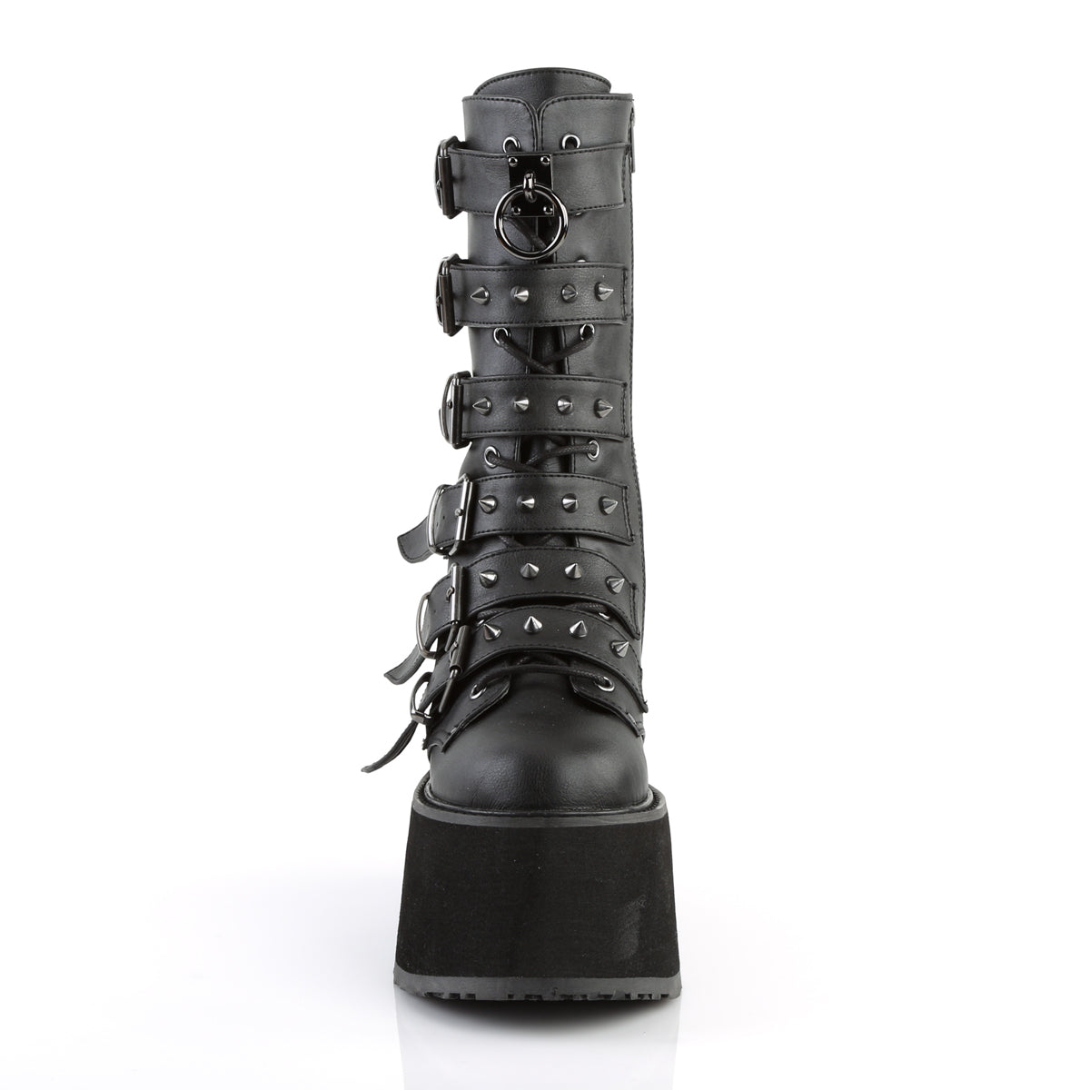 DemoniaCult Stivali da donna DAMNED-225 pelle vegana BLK