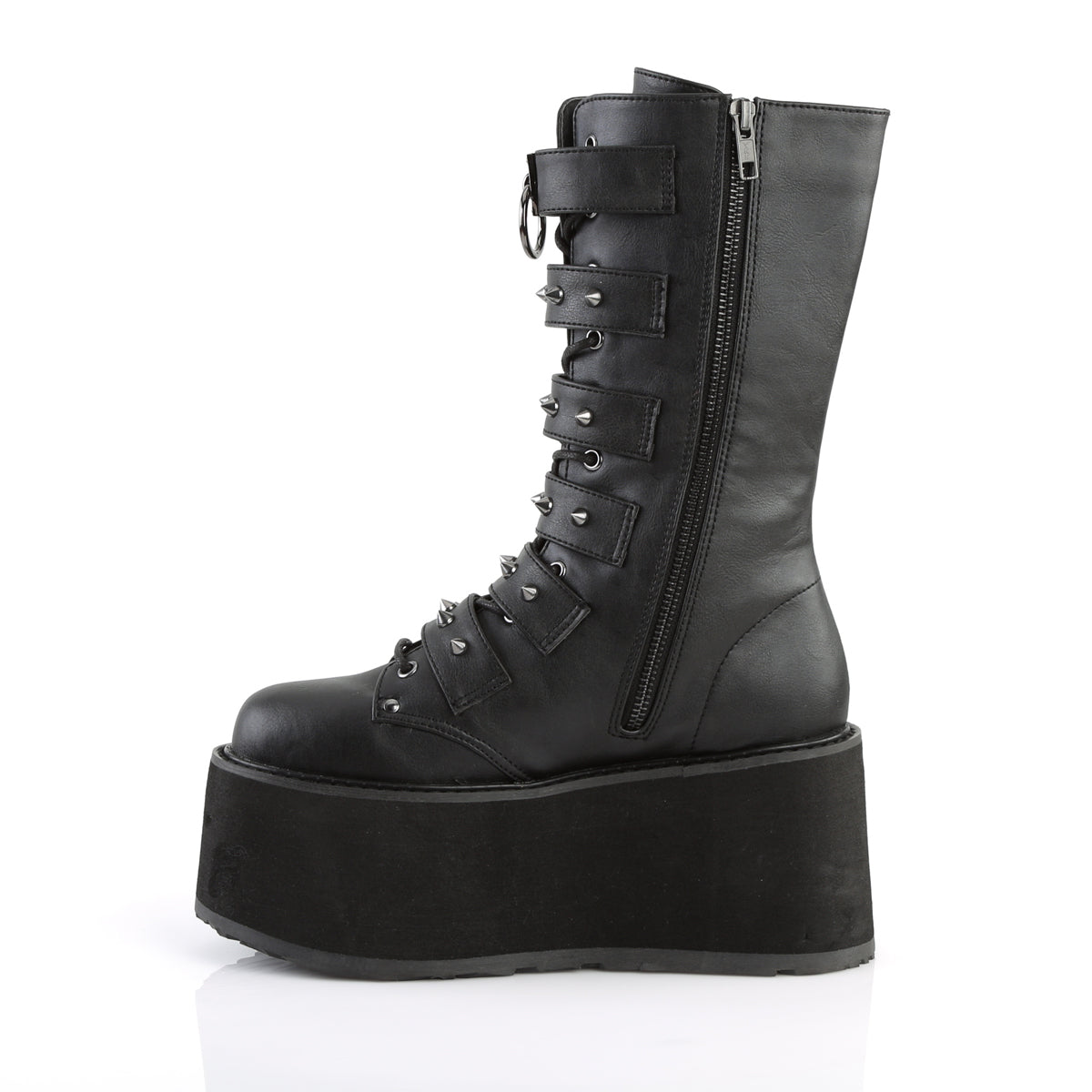 DemoniaCult Stivali da donna DAMNED-225 pelle vegana BLK