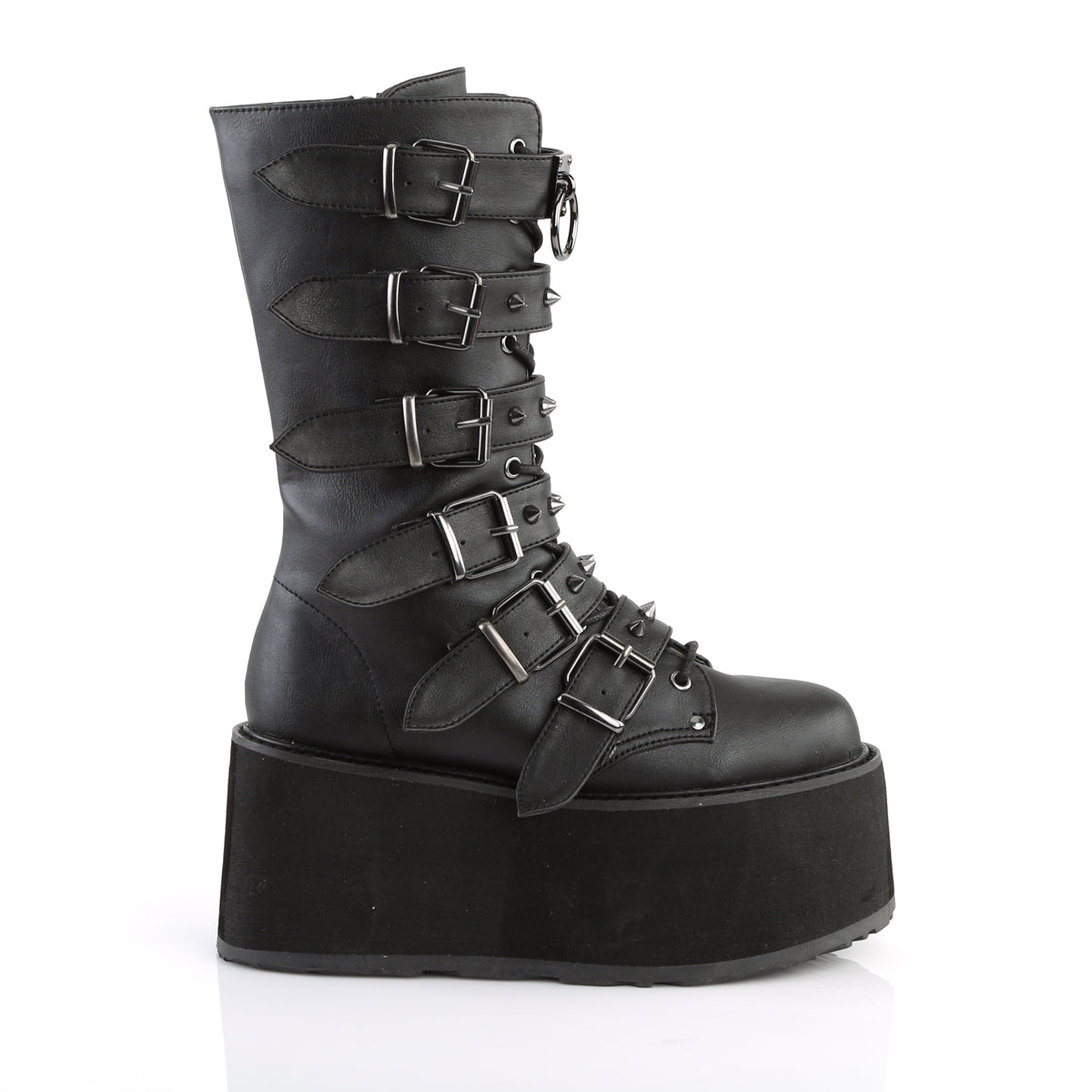 DemoniaCult Stivali da donna DAMNED-225 pelle vegana BLK