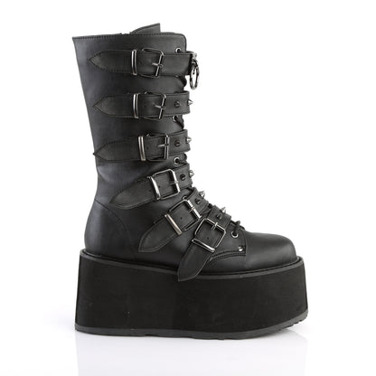 DemoniaCult Womens Boots DAMNED-225 Blk Vegan Leather