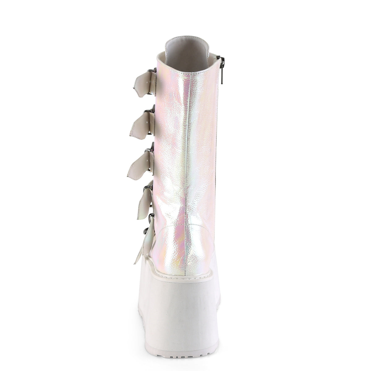DemoniaCult Stivali da donna DAMNED-225 pelle vegana iridescente perla