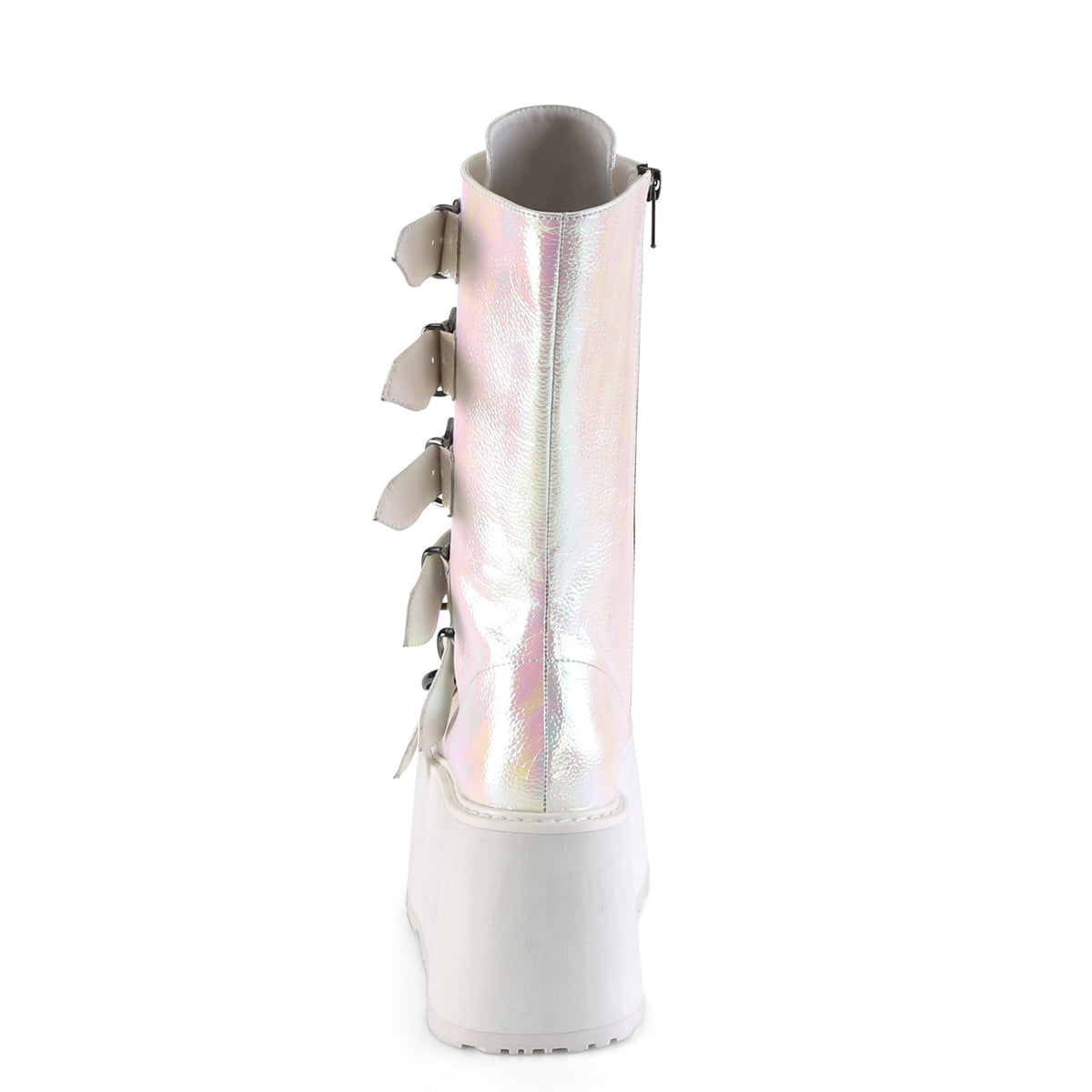 DemoniaCult Womens Boots DAMNED-225 Pearl Iridescent Vegan Leather