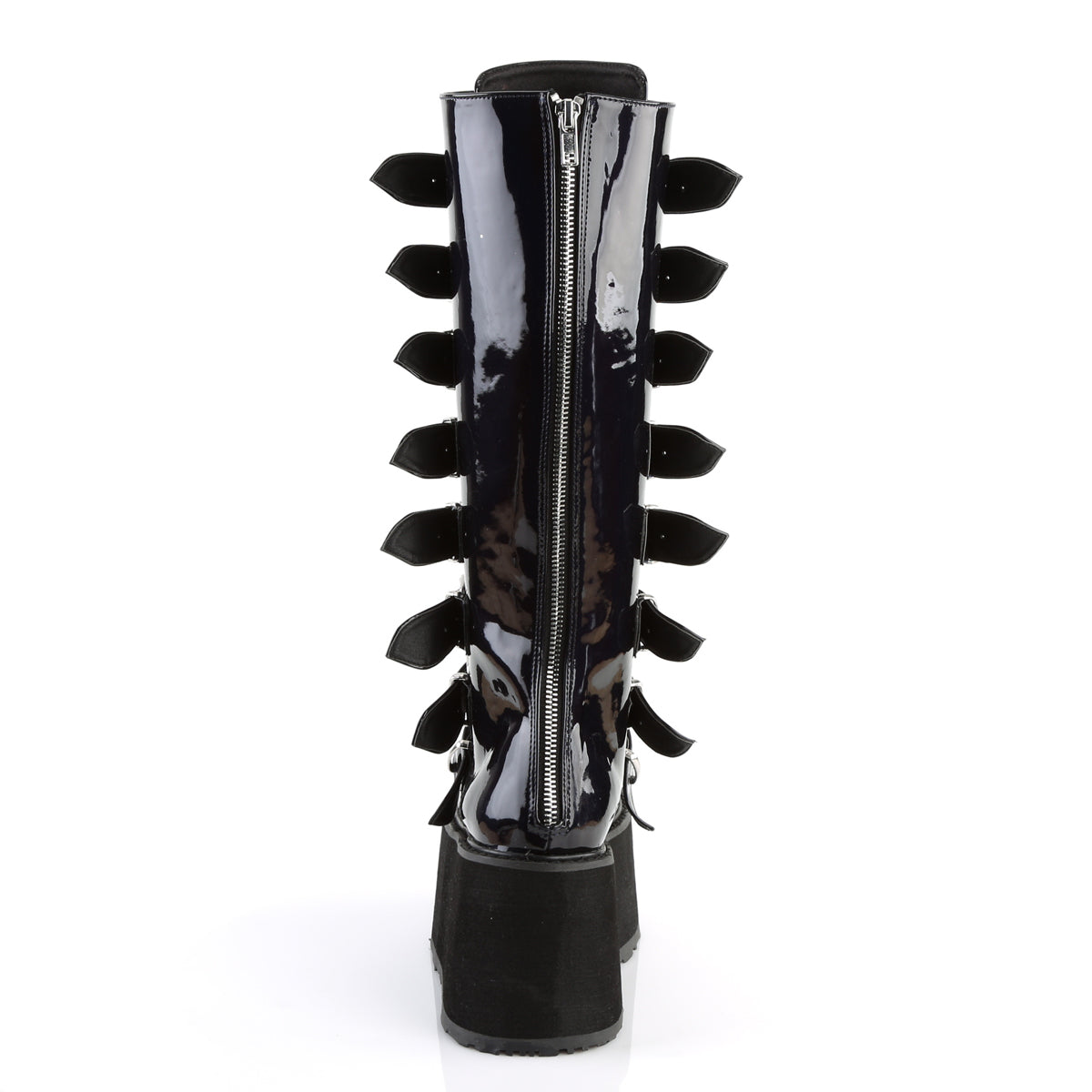 DemoniaCult Womens Boots DAMNED-318 Blk Hologram Vegan Leather