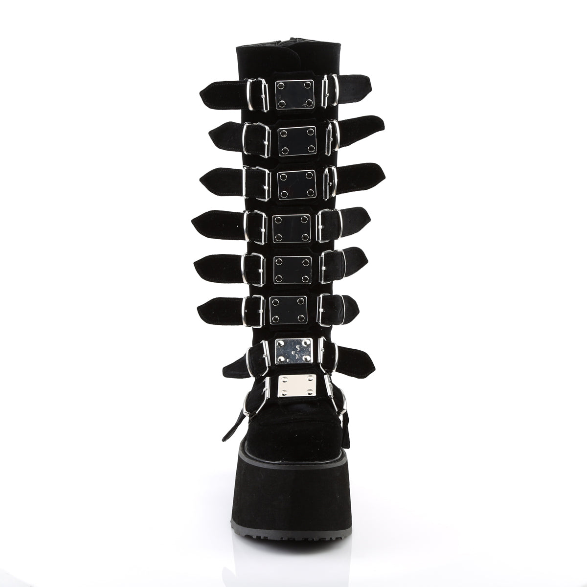 DemoniaCult Stivali da donna DAMNED-318 velluto blk