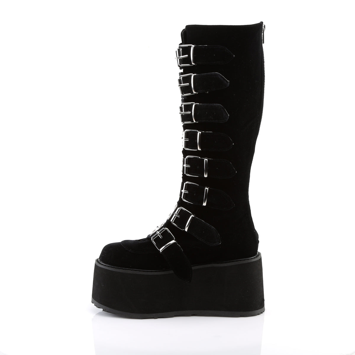 DemoniaCult Stivali da donna DAMNED-318 velluto blk