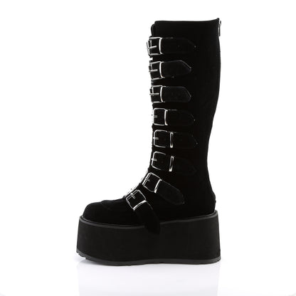 DemoniaCult Womens Boots DAMNED-318 Blk Velvet