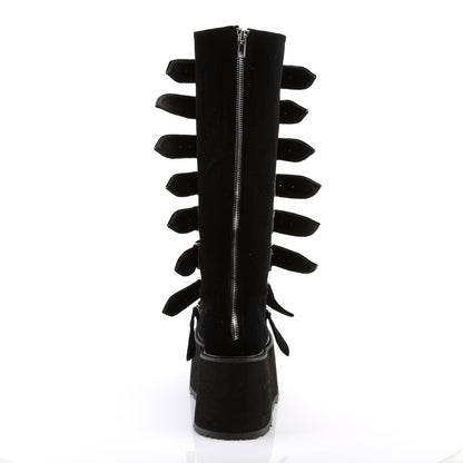 DemoniaCult Womens Boots DAMNED-318 Blk Velvet