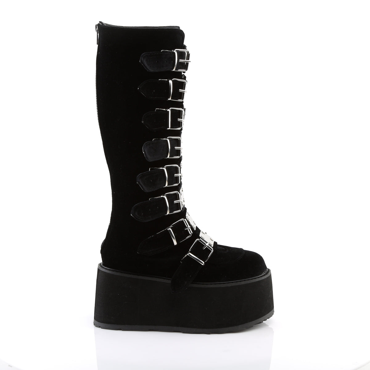 DemoniaCult Stivali da donna DAMNED-318 velluto blk
