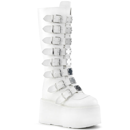 DemoniaCult Stivali da donna DAMNED-318 pelle vegana WHT
