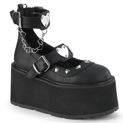 DemoniaCult Women's Heels & Platform Shoes DAMNED-56 Blk Vegan Leather