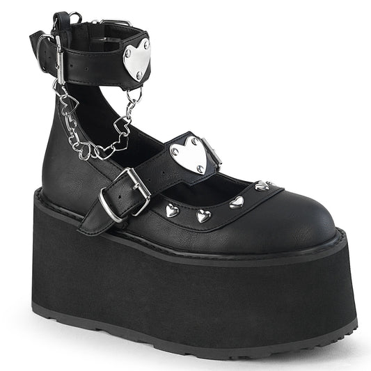 DemoniaCult Women's Heels & Platform Shoes DAMNED-56 Blk Vegan Leather