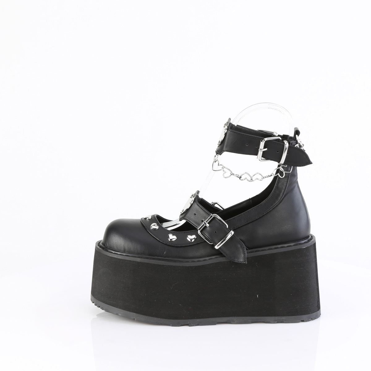 DemoniaCult Women's Heels & Platform Shoes DAMNED-56 Blk Vegan Leather