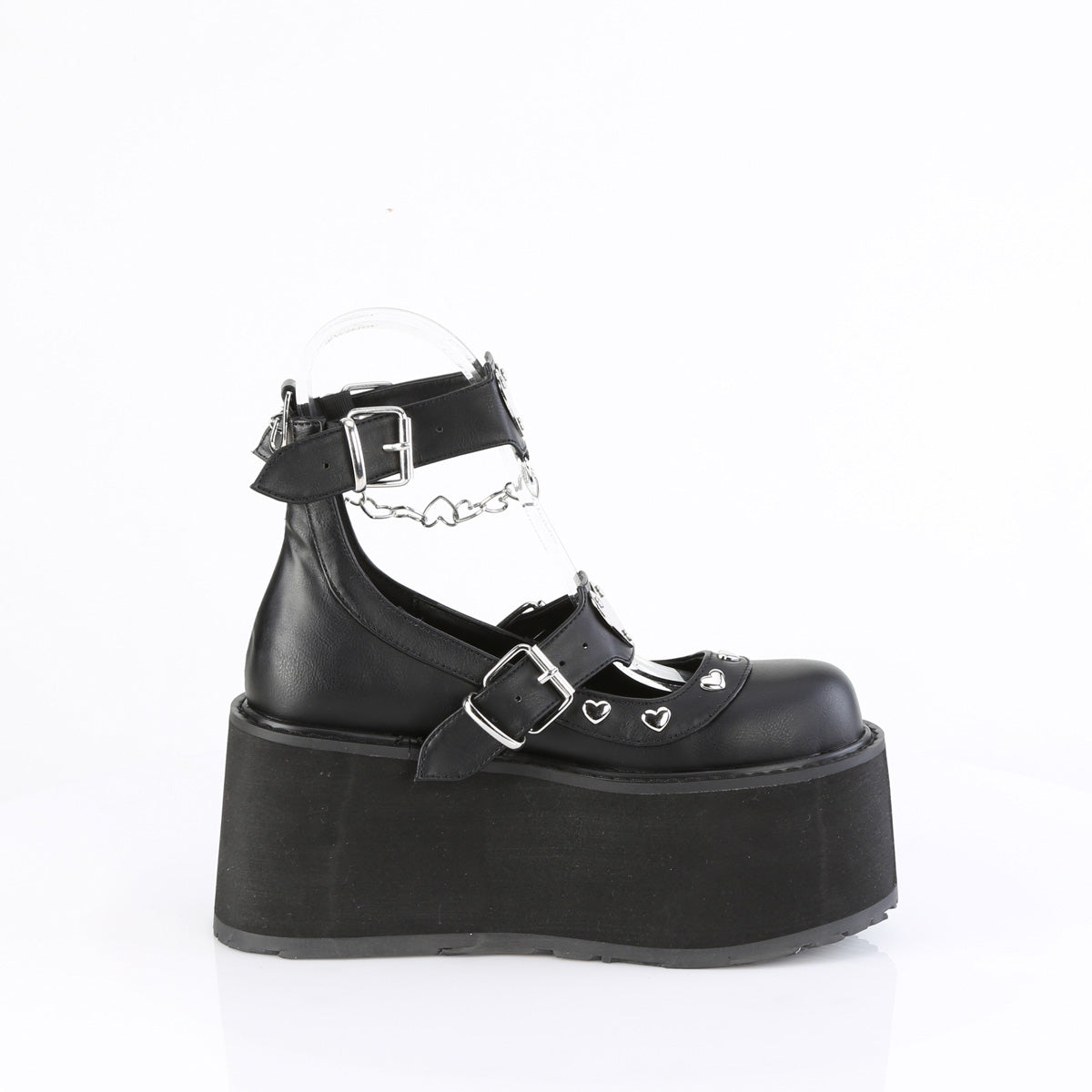 DemoniaCult Women's Heels & Platform Shoes DAMNED-56 Blk Vegan Leather