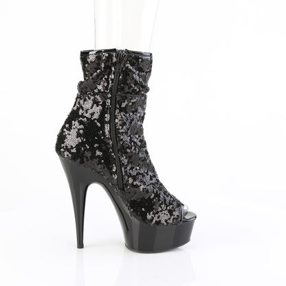 Pleaser   DELIGHT-1008SQ BLK paillettes/BLK MATTE