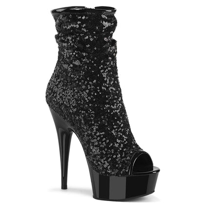 Pleaser   DELIGHT-1008SQ BLK paillettes/BLK MATTE