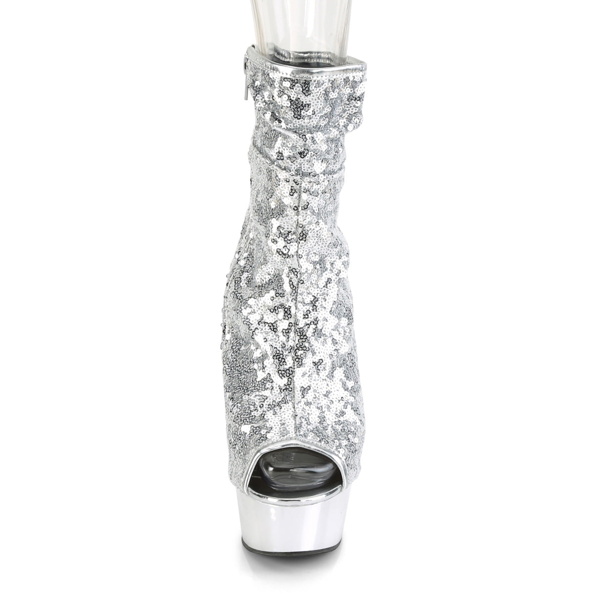 Pleaser Stivaletti da donna DELIGHT-1008SQ SLV Paillettes / SLV Chrome