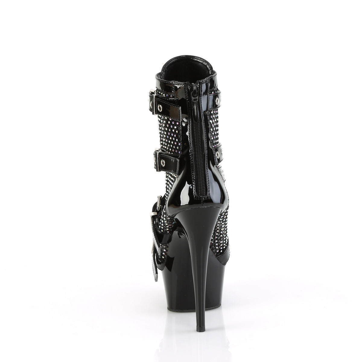 Pleaser Women's Platform Shoes DELIGHT-1013RM Blk Pat-RS Mesh/Blk