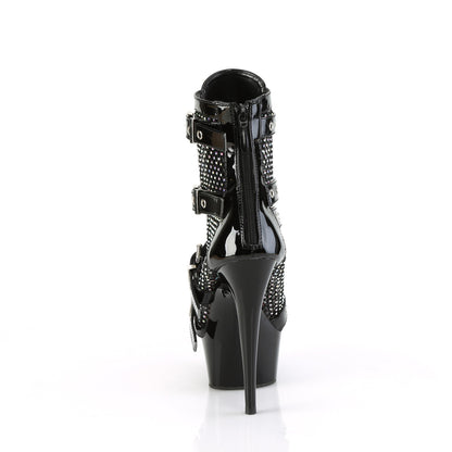 Pleaser Women's Platform Shoes DELIGHT-1013RM Blk Pat-RS Mesh/Blk