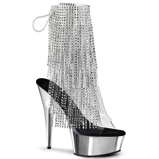 Pleaser Stivaletti da donna DELIGHT-1017RSF CLR-SLV / SLV Chrome