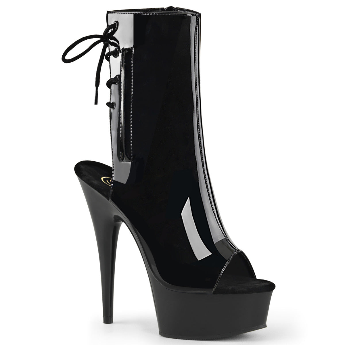 Pleaser Stivaletti da donna DELIGHT-1018 BLK PAT / BLK
