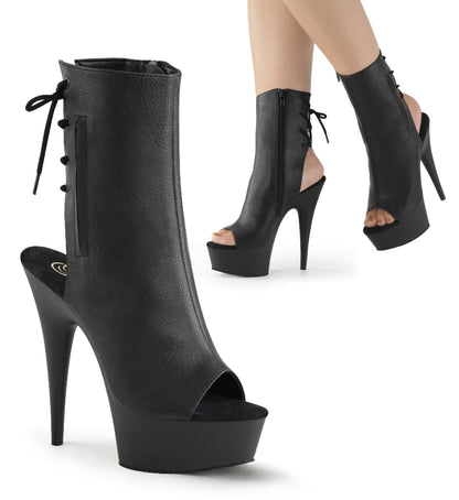 Pleaser Stivaletti da donna DELIGHT-1018 Blk in ecopelle / BLK