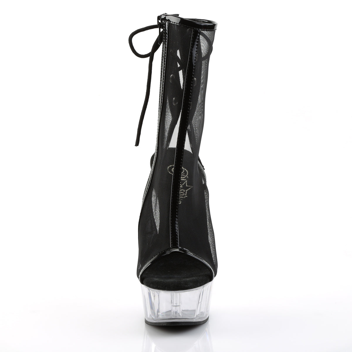 Pleaser Stivaletti da donna DELIGHT-1018MSH BLK PAT-MESH / CLR