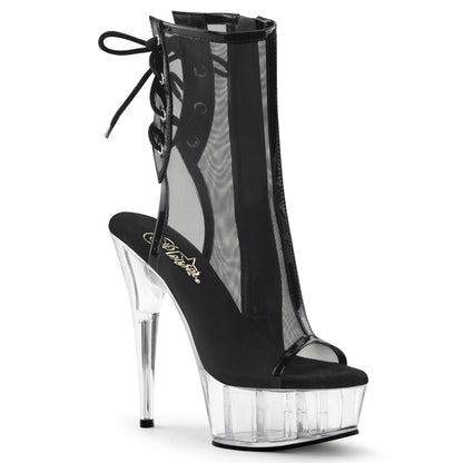 Pleaser Stivaletti da donna DELIGHT-1018MSH BLK PAT-MESH / CLR