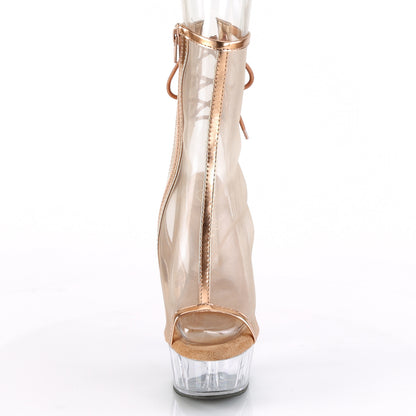 Pleaser Stivaletti da donna DELIGHT-1018 MSH oro rosa metallico PU-MESH / CLR