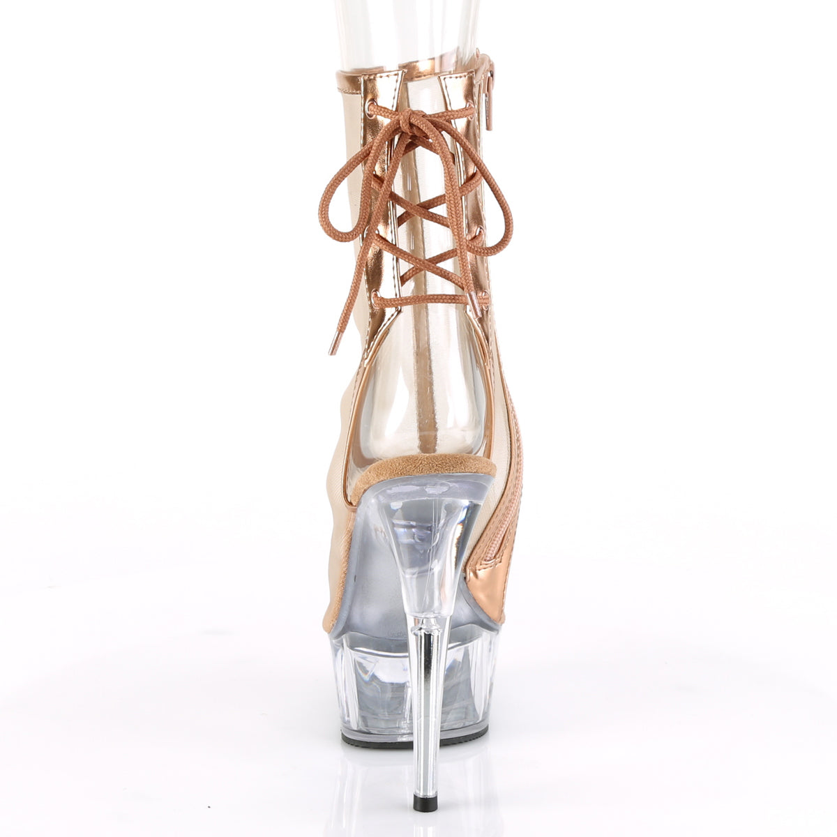 Pleaser Stivaletti da donna DELIGHT-1018 MSH oro rosa metallico PU-MESH / CLR