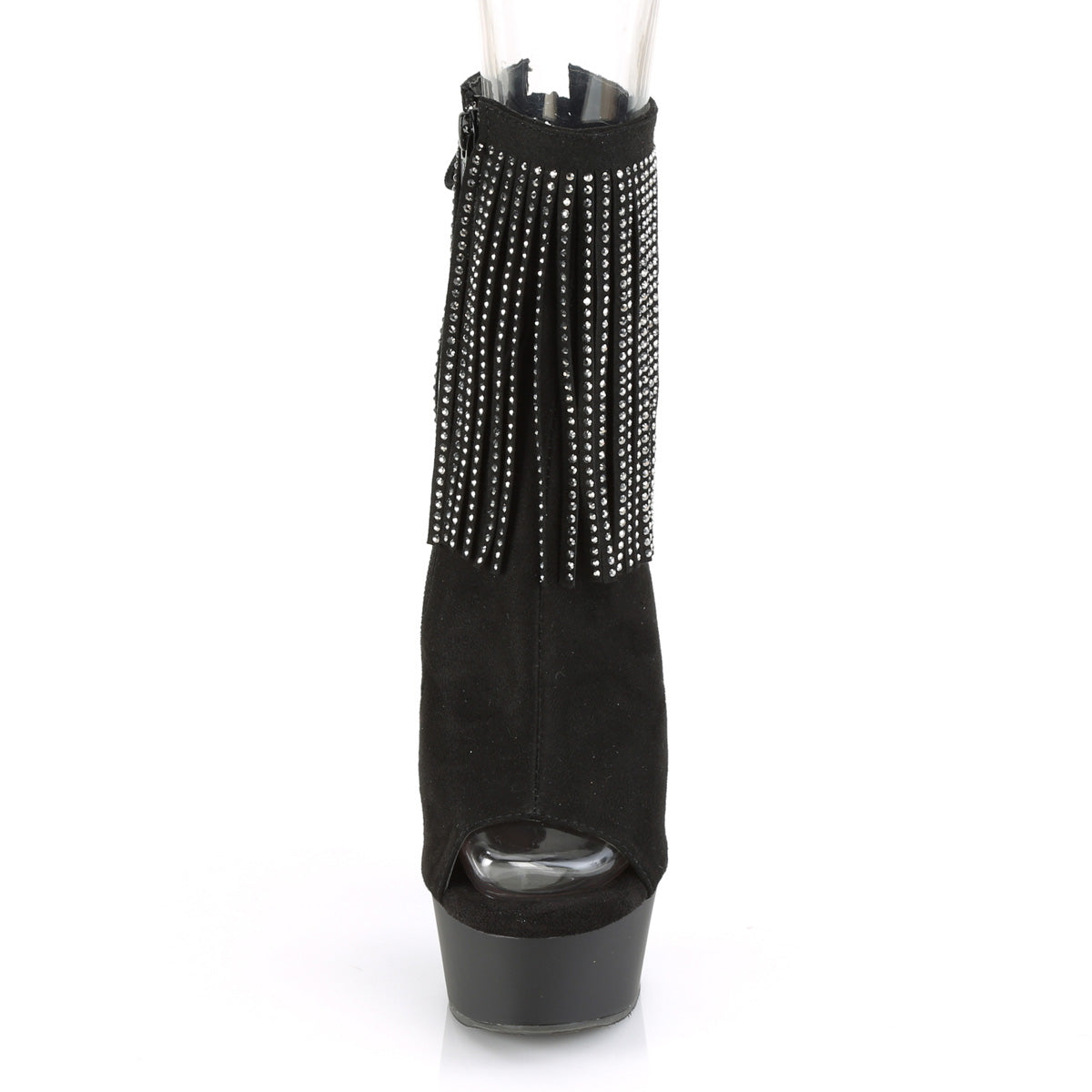 Pleaser Stivaletti da donna DELIGHT-1018RSF BLK FAUX SAMEED / BLK MATTE