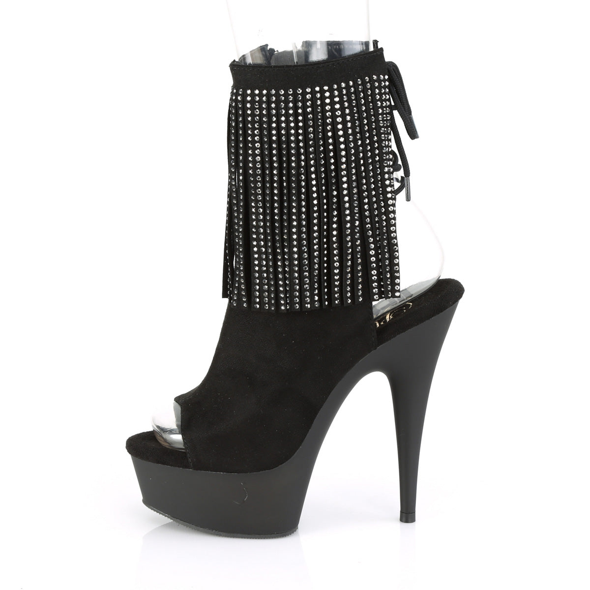 Pleaser Stivaletti da donna DELIGHT-1018RSF BLK FAUX SAMEED / BLK MATTE