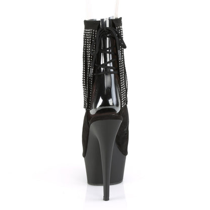 Pleaser Stivaletti da donna DELIGHT-1018RSF BLK FAUX SAMEED / BLK MATTE